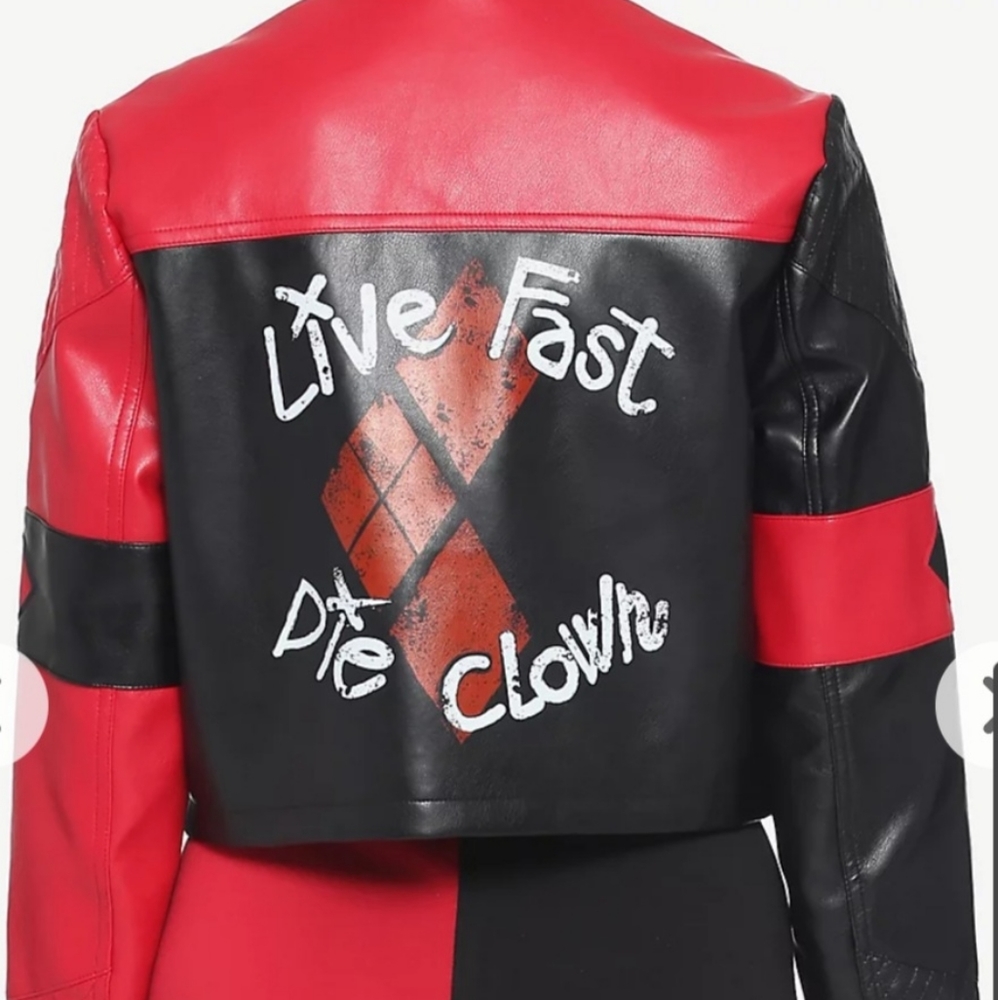 DC Comics The Suicide Squad Harley Quinn Live Fast Die Clown Jacket